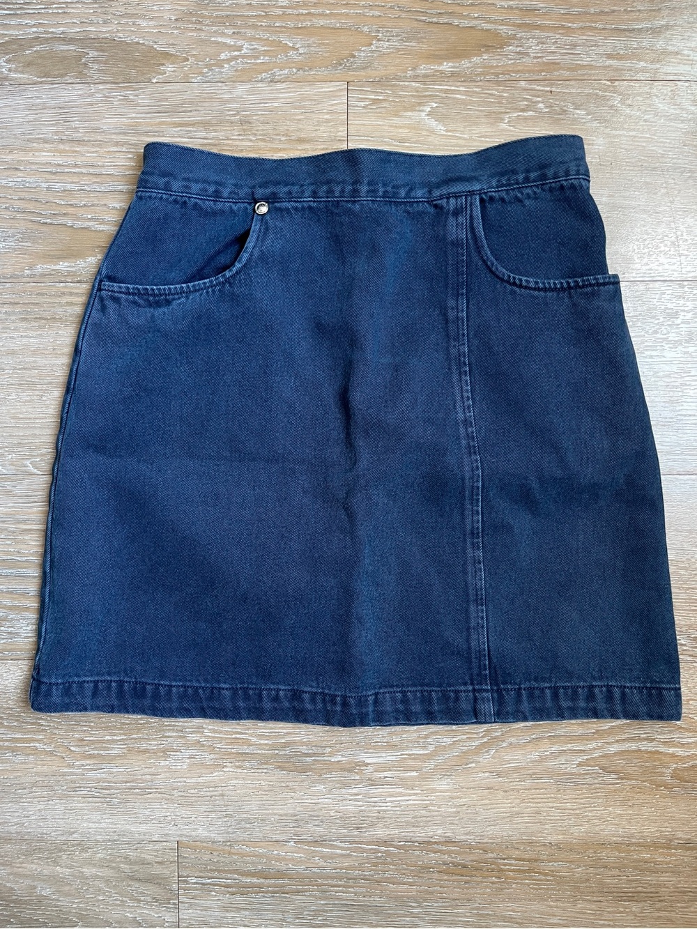 Vintage Dark blue/ Washed Black Denim Mini Skirt